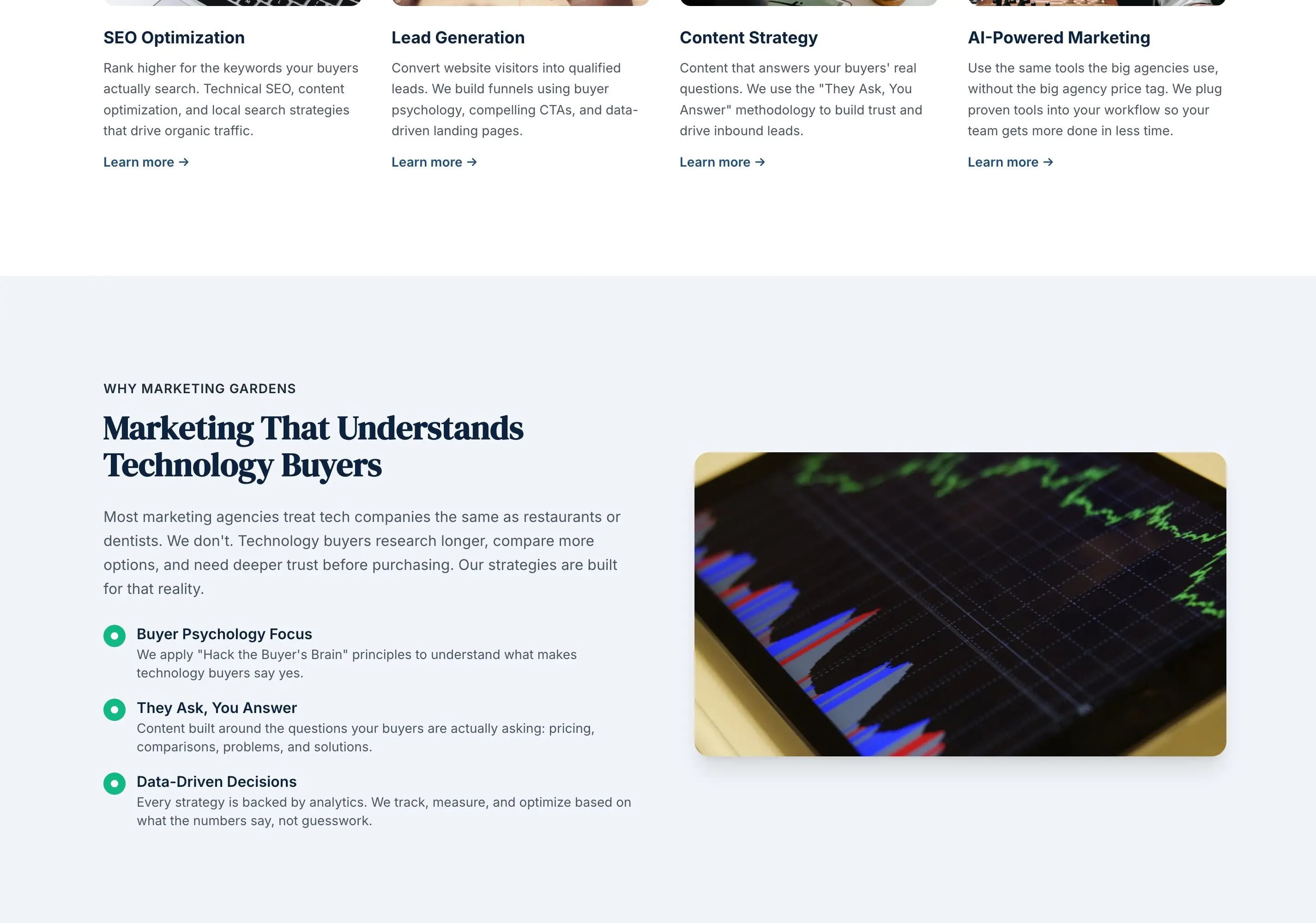 Staging homepage desktop above the fold
